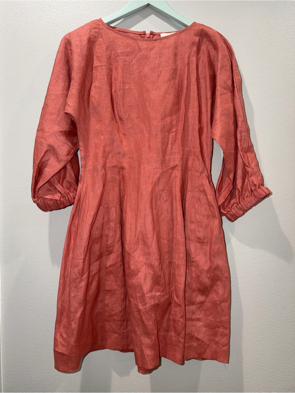 Luxely Boatneck Puff Sleeve Mini Dress in Dusty Rose Size 2 BNWT - Picture 3 of 5